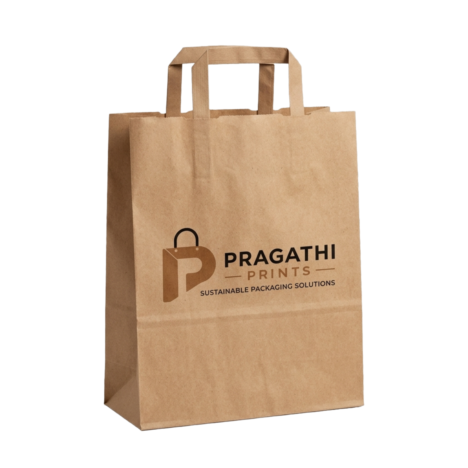 Flat handle paper bag
